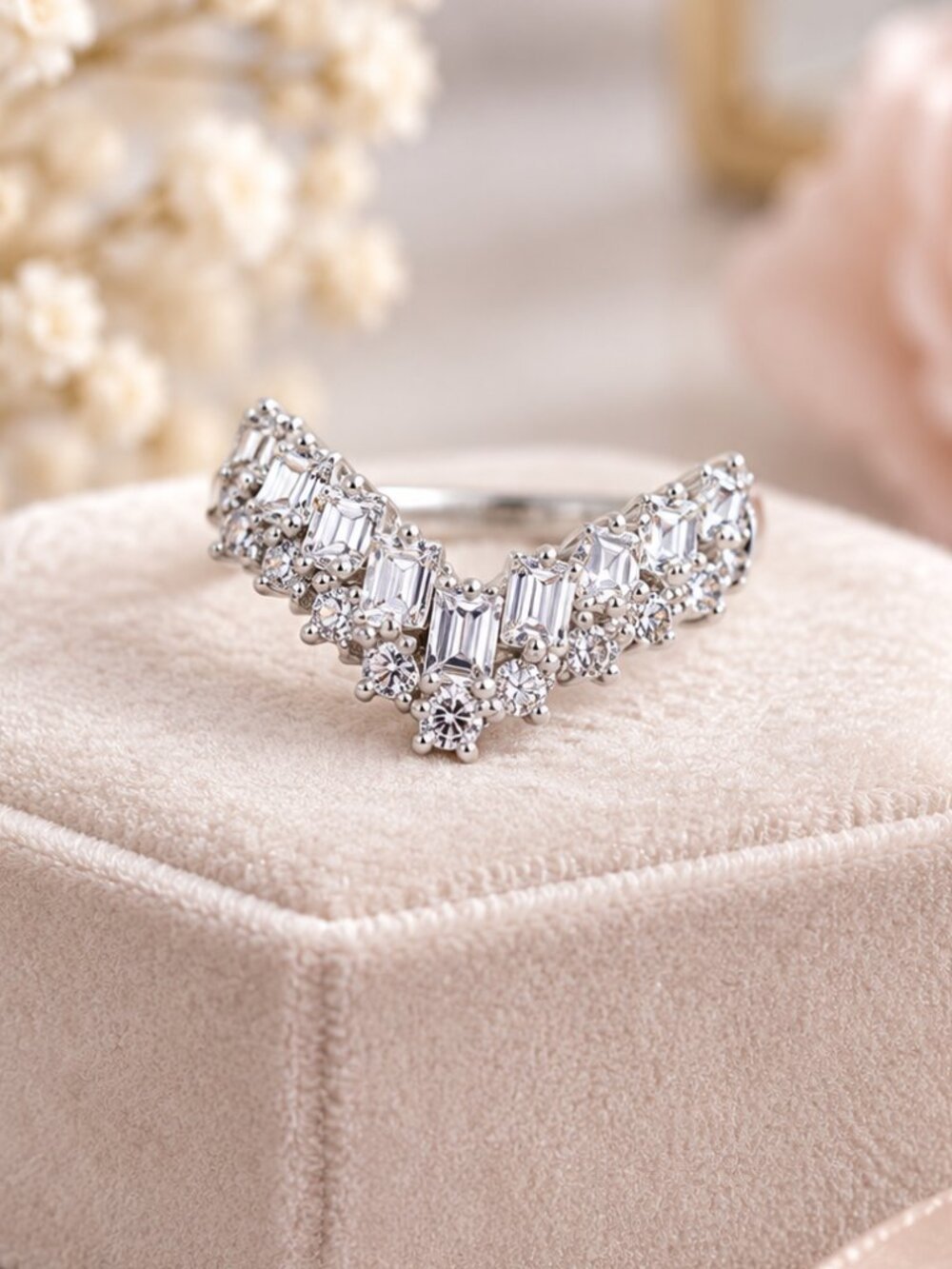 Vintage Diamond Chevron Ring